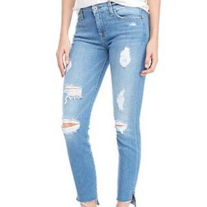 7 for all mankind step hem skinny jeans